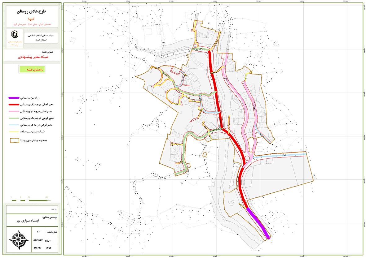  نقشه سلسله مراتب معابر پیشنهادی روستای کلها